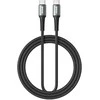 BWOO Braided Cable USB-C - USB-C 3m 60W juodas