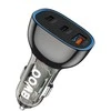 BWOO 68W automobilinis įkroviklis, dvigubas USB-C ir USB prievadas