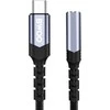 Oem BWOO garso adapterio kabelis BZ47 aux 3,5 mm į USB-C juodas