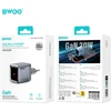 BWOO BO-CDA236 GaN wall charger 1xUSB-C 3A PD 30W pilkas with PPS