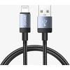 Usams BWOO BO-X401L braided cable USB-A - Lightning 1m Fast Charging 3A juodas