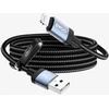 Usams BWOO BO-X401L braided cable USB-A - Lightning 1m Fast Charging 3A juodas