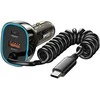 Įkroviklis automobilinis Bwoo (CC96C) (1xUSB, 1xUSB-C 30W) su USB-C laidu juodas