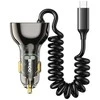 Įkroviklis automobilinis Bwoo (CC96C) (1xUSB, 1xUSB-C 30W) su USB-C laidu juodas
