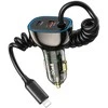 XO Įkroviklis automobilinis Bwoo (CC96L) (1xUSB, 1xUSB-C 30W) su lightning laidu juodas