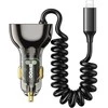 XO Įkroviklis automobilinis Bwoo (CC96L) (1xUSB, 1xUSB-C 30W) su lightning laidu juodas