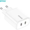 BWOO CDA206 PD 35W sieninis įkroviklis su 1 USB-C prievadu, baltas