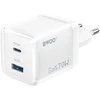BWOO GaN sieninis įkroviklis CDA224 QC 70W 1 x USB 1 x USB-C, baltas