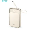 BWOO PD 20W 10000 mAh išorinė baterija su USB-C laidu ir ekranu P80, juoda