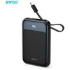 BWOO PD 20W 10000 mAh Power Bank With Usb-C Cable and Ekranas P80 juodas