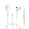 BWOO laidinės 3,5 mm stereofoninės ausinės, baltos spalvos