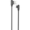 Maxximus Kabelis MX CORNER FAST CHARGE MICRO USB 2.4A / 1m, juodos spalvos