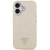 Guess Triangle Logo MagSafe dėklas skirtas Apple iPhone 17 rusvai gelsvas