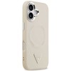 Guess Triangle Logo MagSafe dėklas skirtas Apple iPhone 17 rusvai gelsvas