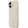 Guess Triangle Logo MagSafe dėklas skirtas Apple iPhone 17 rusvai gelsvas