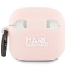 Dėklas Karl Lagerfeld KLA4RUNCHP AirPods 4 cover rožinės spalvos silikoninis Choupette Head 3D