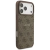 GUESS dėklas, skirtas IPHONE 17 Pro Max, suderinamas su MagSafe GUHMP17XG4GFRW (PU 4G Ring Classic Logo) rudas