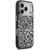 GUESS dėklas, skirtas IPHONE 17 Pro Max, suderinamas su MagSafe GUHMP17XHLEGTGLK (PC TPU su leopardo rašto blizgučiais), juodas