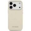 Guess Peony Hot Stamp Script MagSafe dėklas skirtas Apple iPhone 17 Pro rusvai gelsvas
