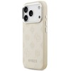 Guess Peony Hot Stamp Script MagSafe dėklas skirtas Apple iPhone 17 Pro rusvai gelsvas