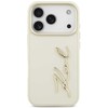 Karl Lagerfeld Karl Script Logo Dėklas skirtas Apple iPhone 17 Pro rusvai gelsvas