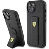 Ferrari FEHCP15SGSPSIK Apple iPhone 15 / 14 /13 6.1″ juodos spalvos kietas dėklas Grip Stand Metal Logo