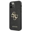 Dėklas GUESS HARD CASE GUHCP13LSA4GSBK IPHONE 13 PRO SAFFIANO METAL LOGO Juodas
