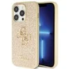 Guess GUHCP14LHG4SGD Apple iPhone 14 Pro 6.1″ auksinis kietas dėklas Glitter Script Big 4G