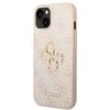 Guess GUHCP14X4GMGPI iPhone 14 Pro Max 6.7" rožinis/rožinis kietas 4G dėklas, didelis metalinis logotipas