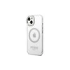 Guess GUHMP14XHTRMS Apple iPhone 14 Pro Max 6,7″ sidabrinis kietas dėklas Metal Outline Magsafe