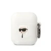 Apple AirPods Karl Lagerfeld silikoninis Karl Head 3D (KLA2RUNIKH) ausinių dėklas baltos spalvos