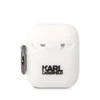 Apple AirPods Karl Lagerfeld silikoninis Karl Head 3D (KLA2RUNIKH) ausinių dėklas baltos spalvos