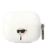 Apple AirPods Pro Karl Lagerfeld silikoninis Karl Head 3D (KLAPRUNIKH) ausinių dėklas baltos spalvos
