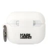 Apple AirPods Pro Karl Lagerfeld silikoninis Karl Head 3D (KLAPRUNIKH) ausinių dėklas baltos spalvos