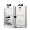 Apple iPhone 14 Pro Max Karl Lagerfeld dėklas Glitter Choupette Patch (KLHCP14XLNCHCS) sidabrinės spalvos