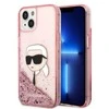 Karl Lagerfeld dėklas, skirtas iPhone 14 Plus 6,7 KLHCP14MLNCHCP rožinis kietas dėklas, skirtas Liquid Glitter NFT Choupette Head