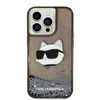 Karl Lagerfeld dėklas, skirtas iPhone 14 Pro 6,1 KLHCP14LLNCHCK juodas kietas dėklas, skirtas Liquid Glitter NFT Choupette Head