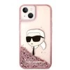 Apple iPhone 14 Pro Karl Lagerfeld dėklas Glitter Choupette Head (KLHCP14LLNCHCP) rožinės spalvos