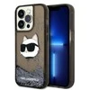 Karl Lagerfeld dėklas, skirtas iPhone 14 Pro 6,1 KLHCP14LLNCHCK juodas kietas dėklas, skirtas Liquid Glitter NFT Choupette Head