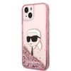 Karl Lagerfeld dėklas, skirtas iPhone 14 Plus 6,7 KLHCP14MLNCHCP rožinis kietas dėklas, skirtas Liquid Glitter NFT Choupette Head