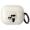Apple AirPods 3 Karl Lagerfeld Gliter Karl&amp;Choupette (KLA3HNKCTGT) ausinių dėklas skaidrus