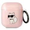 Apple AirPods Karl Lagerfeld Ikonik Choupette (KLA2HNCHTCP) ausinių dėklas rožinės spalvos