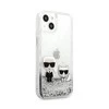 Dėklas Karl Lagerfeld iPhone 13 Pro Max 6,7'' KLHCP13XGKCS sidabrinis Liquid Glitter Karl-Choupette