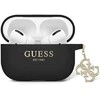 Apple AirPods Pro 2 Guess Cover Liquid silikoninis Glitter Triangle Charm (GUAP2LECG4K) ausinių dėklas juodos spalvos