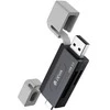 Devia atminties kortelių skaitytuvas 2in1 EL240 USB/USB-C 3.0 juodos spalvos