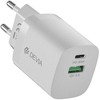 Devia sieninis įkroviklis Smart PD GaN 30W 1x USB-C 1xUSB baltas