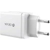 Devia sieninis įkroviklis Smart 2x USB 2,4A baltas + Lightning laidas