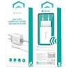 Devia sieninis įkroviklis Smart 2x USB 2,4A baltas + Lightning laidas