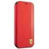 Dėklas Apple iPhone 13 Mini Ferrari Book On Track Carbon Stripe (FESAXFLBKP13SRE) raudonos spalvos