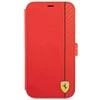 Dėklas Apple iPhone 13 Mini Ferrari Book On Track Carbon Stripe (FESAXFLBKP13SRE) raudonos spalvos